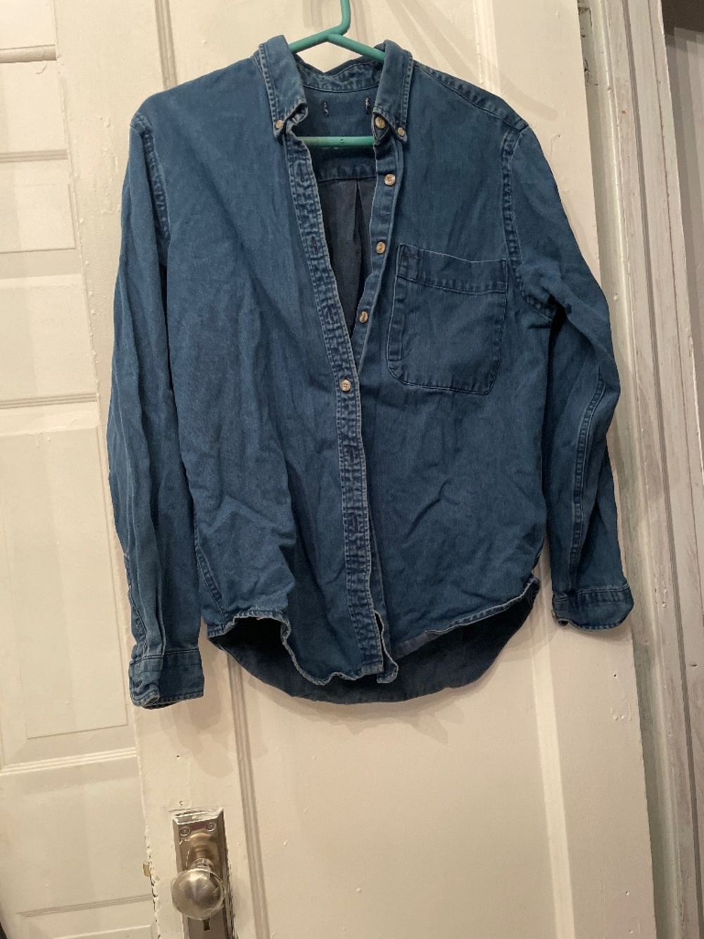 100% cotton denim button down